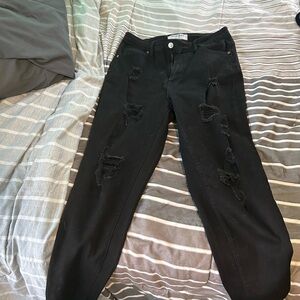 Wax Jean Black Distressed Boyfriend Jeans